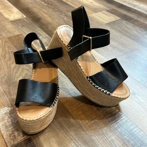Soda brand black wedges size 8.5